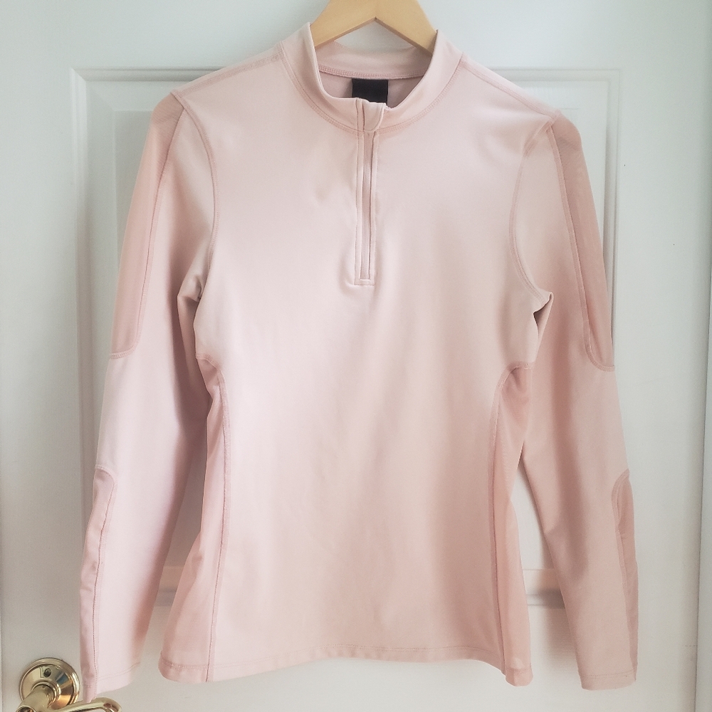 AXS Women's Pullover 1/2 Zip Athletic Longsleeve Shirt Medium Pink Breathable